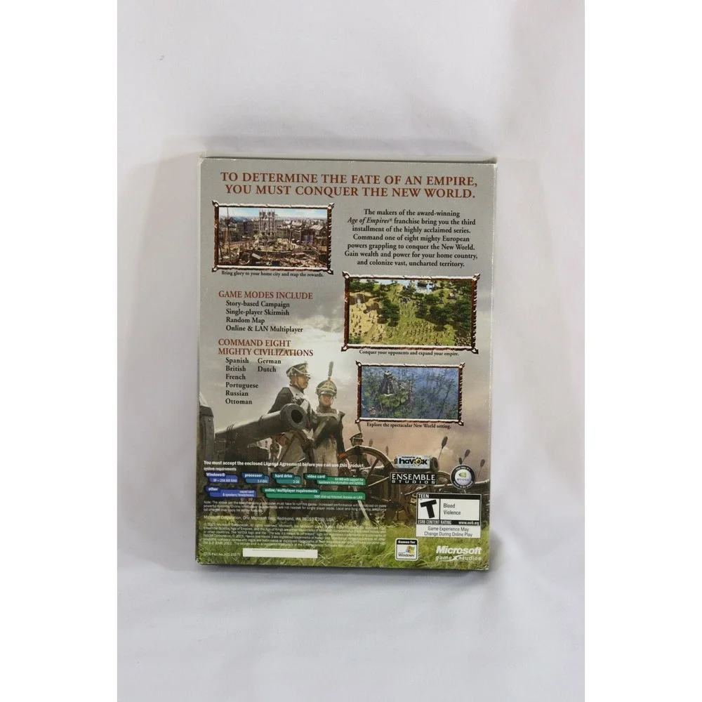 Age of Empires III 3 PC CD-ROM Game Microsoft Ensemble Studios 2005 RTS Complete